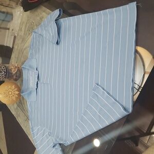 NIKE GOLF DRI FIT TECHNICAL POLO GOLF SHIRT BLUE AND WHITE LIKE NEW XL SIZE